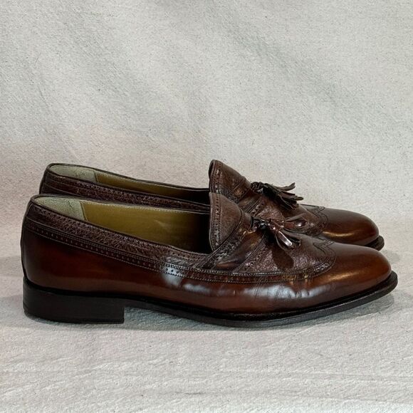 Domani By Johnston & Murphy Wing Tip Tassel Loafers Mens Size 11.5M - Picture 3 of 16